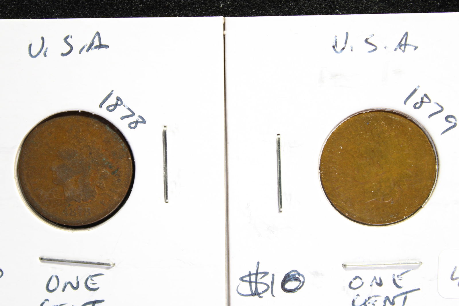 1878 & 1879 Indian Head Pennies - Semi-Key Dates! (1 of 2)