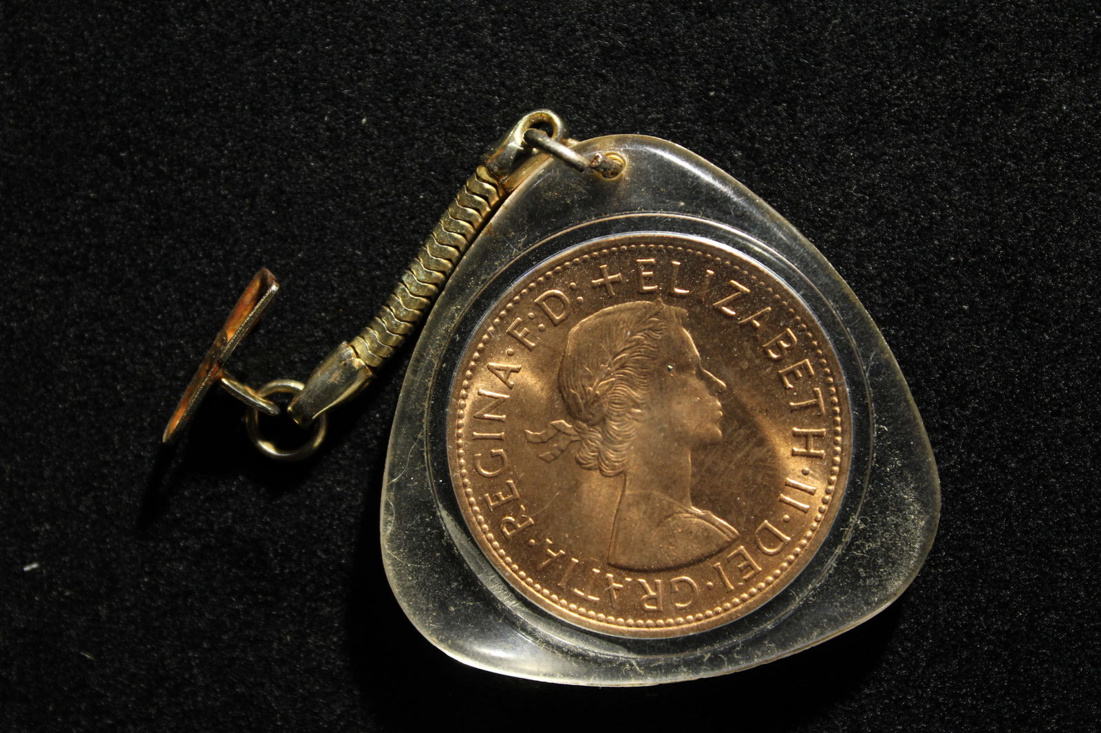 1967 New Penny In acrylic , keychain: 1967 New Penny In acrylic , keychain