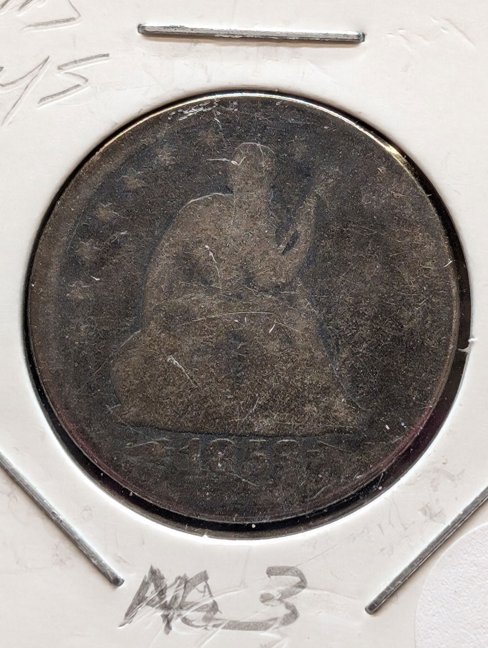 1853 Arrows Rays Seated Liberty Quarter Coin AG3 (1 of 2)