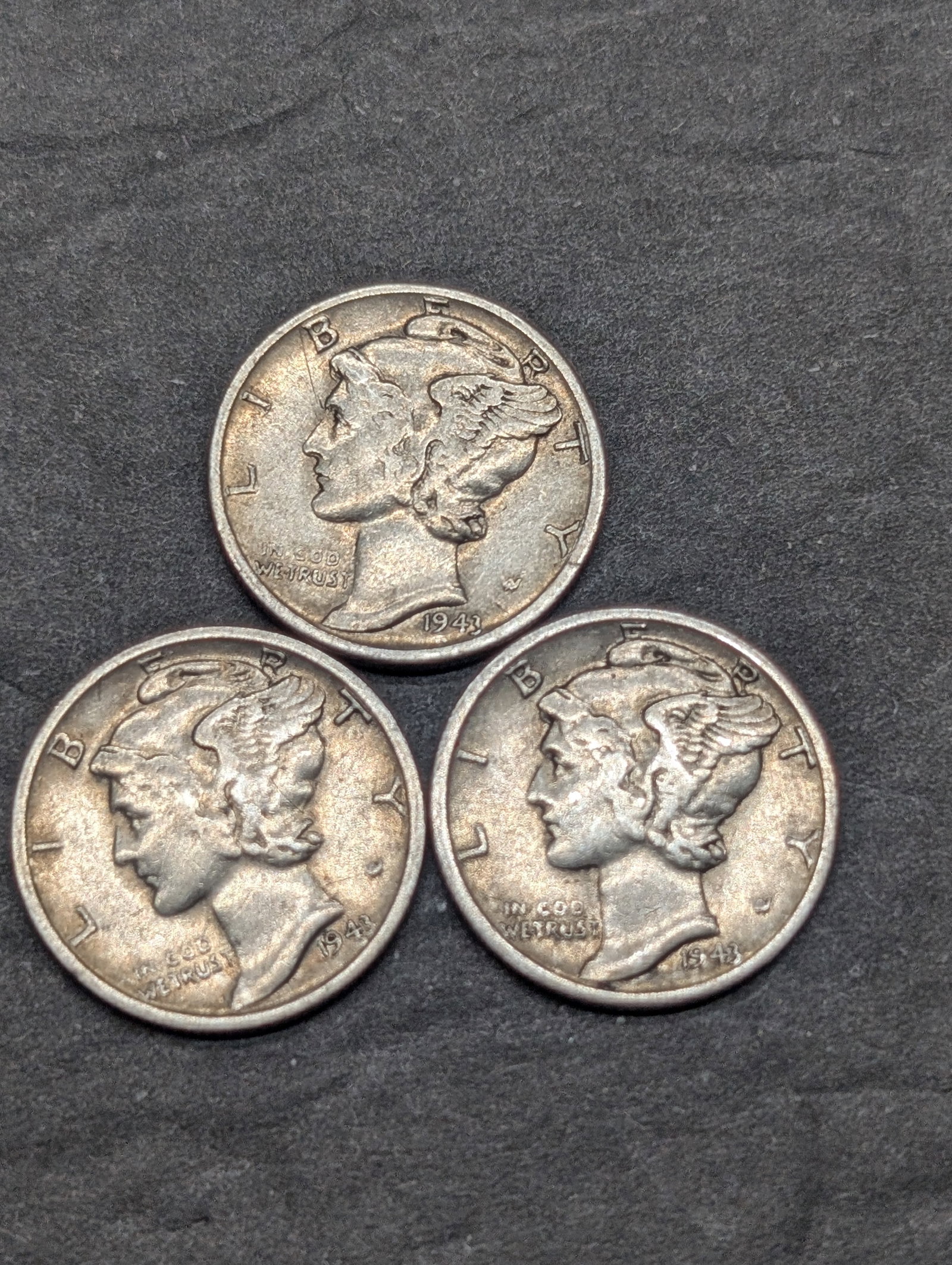 1943 P, D, & S Mercury Dimes: 1943 P, D, & S Mercury Dimes