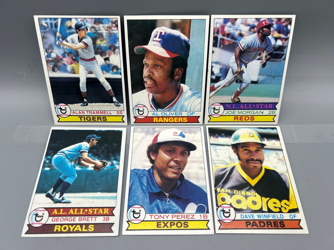 Lot of (6) 1979 Topps Baseball Star Player Cards - Varying Conditions - George Brett, Joe Morgan, (1 of 2)