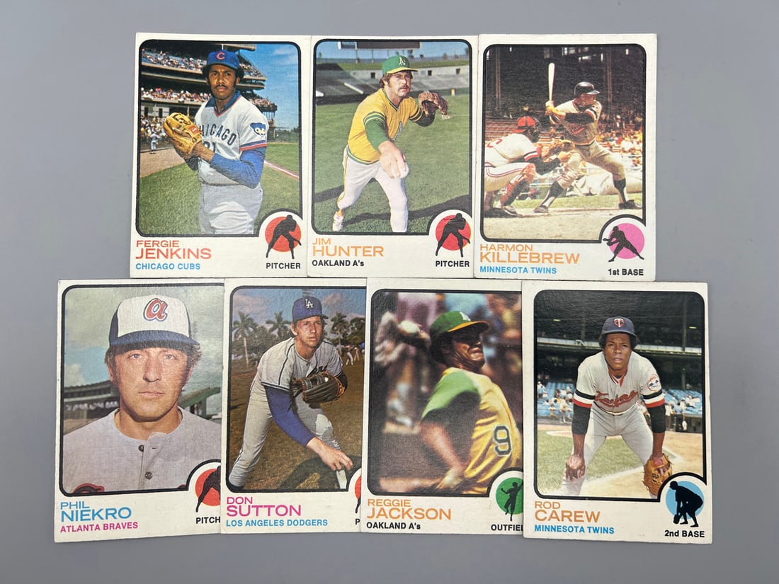 Lot of (7) 1973 Topps Baseball Star Player Cards - Varying Conditions - Harmon Killebrew, Reggie (1 of 2)