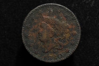 1820 Matron Head Large Cent. VF detail with corrosion.