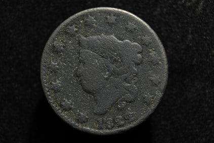 1822 Matron Head Large Cent. VG detail with porosity.