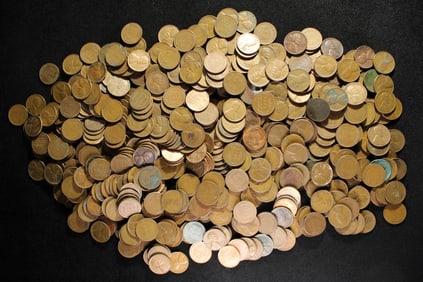 500 Lincoln Wheat Cents Some Red Unc. Coins