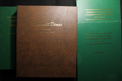 Lot of 4 EMPTY Coin Collectors Albums (Roosevelt Dime, American Eagles & NP Quarters)