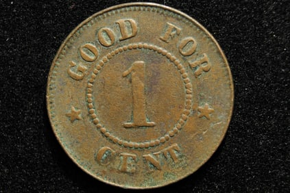1863 Mansfield Ohio Civil War Merchant Token issued by G.H. Endley, dealer in Hats and Caps. Rarity