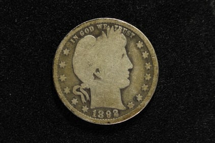 1892 Barber Silver Quarter **1st Year of Issue - GOOD/VG