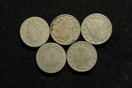 5 Liberty Head V-Nickels
