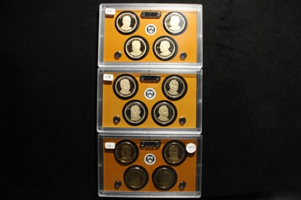 2011 S, 12 S, and 13 S Presidential $1 Proof Sets. Greysheet wholesale at $78.