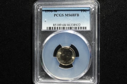 1996-W Roosevelt Dime - PCGS MS68 FB Rare Key Date