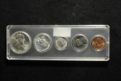 1959 Year Coin Set in Case Three 90% Silver Coins