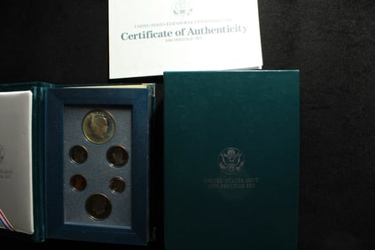 1990-P & S U.S. Mint Prestige Set - Eisenhower Centennial in OGP w/ COA 90% Silver Dollar