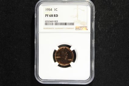 1954 PROOF Lincoln Wheat Cent - NGC PF68 RD