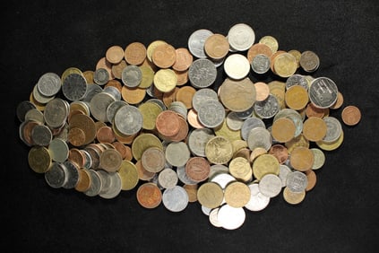 Bag of 1.6 Lbs. of Various Vintage & Modern World Coins