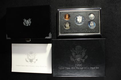 1996-S U.S. Mint Premier Silver Proof Set in OGP w/ COA Three 90% Silver Coins