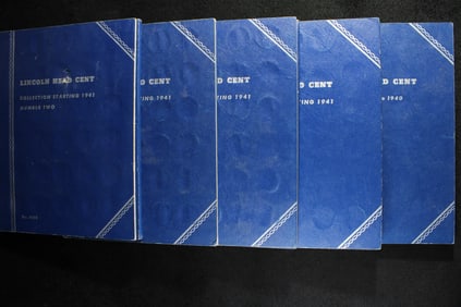 Partial Lincoln Cent Collection in 5 Albums - 252 Coins