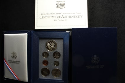 1994-S & P U.S. Mint Prestige Proof Set - World Cup USA in OGP w/ COA The Dollar is an "S" Mint 90%
