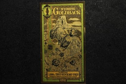 1/1000th Troy Oz. 24k GOLD 2024 Wyoming $1 Goldback