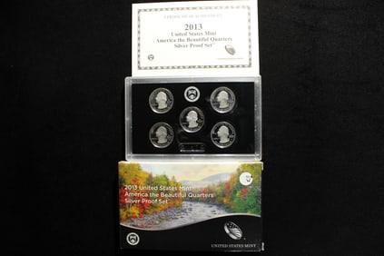 2013 -S U.S. Mint America the Beautiful Quarters Silver Proof Set