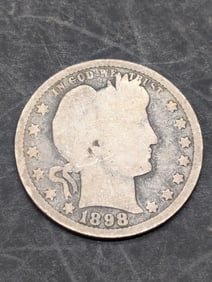 1898 Barber Silver Quarter