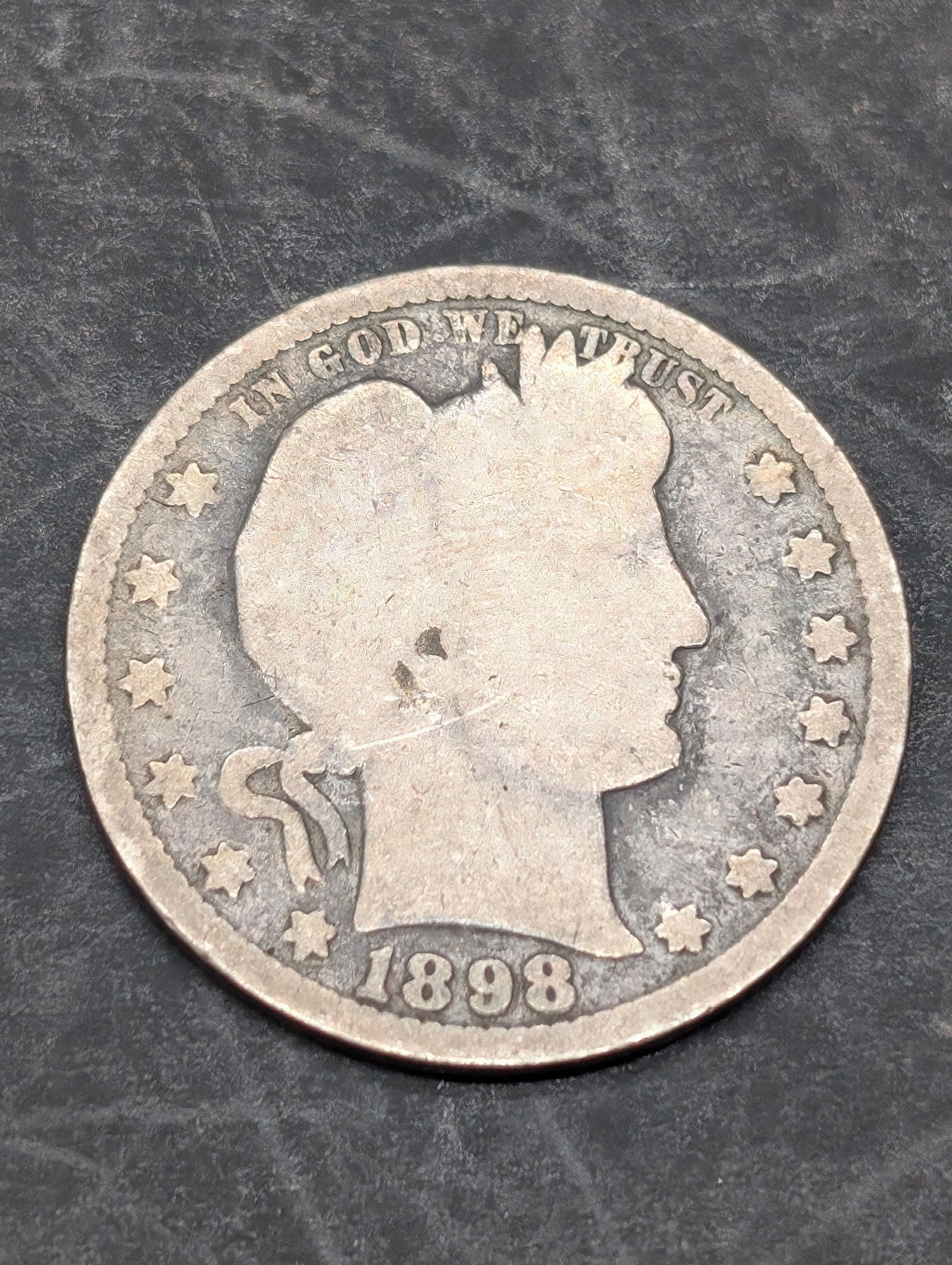 1898 Barber Silver Quarter (1 of 2)