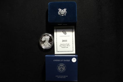 2011-W Proof American Silver Eagle .999 Fine Silver One Troy Ounce w/Box & COA