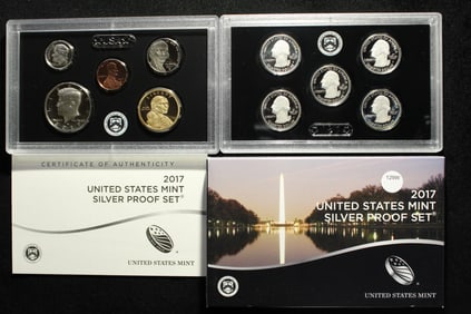 2017 -S U.S. Mint Silver Proof Set Contains Seven Silver Coins