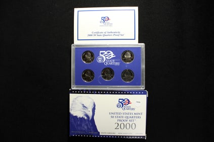 2000 -S U.S. Mint 50 State Quarters Proof Set - Five Coin Set