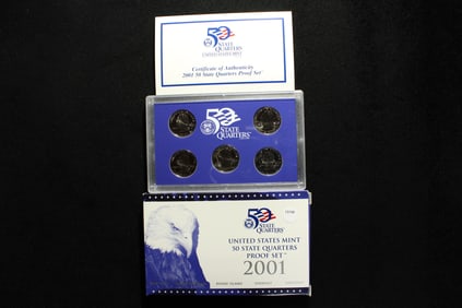 2001 -S U.S. Mint 50 State Quarters Proof Set - Five Coin Set