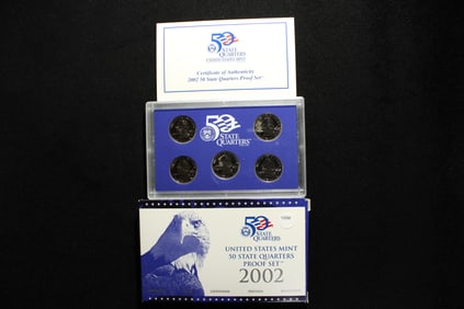 2002 -S U.S. Mint 50 State Quarters Proof Set - Five Coin Set