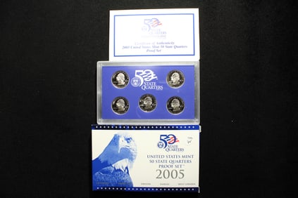 2005 -S U.S. Mint 50 State Quarters Proof Set - Five Coin Set