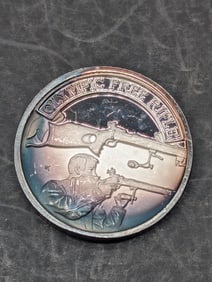 13.5 DWT .999 FINE SILVER Olympic Free Rifle Designed Coin