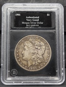 1901-O Morgan Silver Dollar - Slabbed - Authentic VERY GOOD