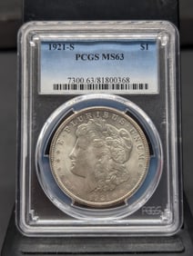 1921-S Morgan Silver Dollar - PCGS MS63