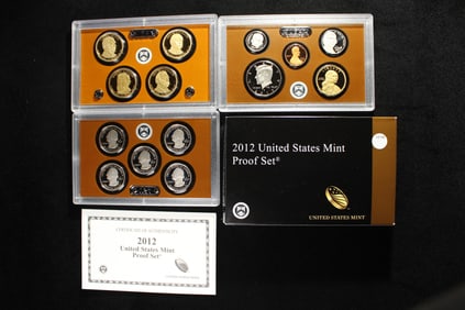 2012 -S U.S. Mint Proof Set w/ ATB Quarters & Presidential Dollars
