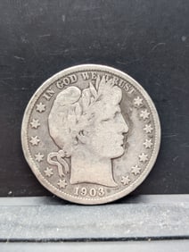 1903-S Barber Silver Half Dollar **SCARCE DATE!! - GOOD/VG**