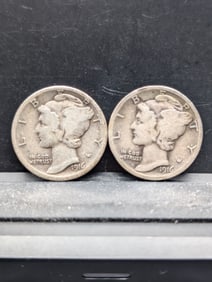 1916-P&S Mercury Silver Dimes w/ Strong Dates
