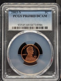 2003-S PROOF Lincoln memorial Cent - PCGS PR69 RD DCAM