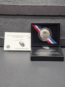 2014-S PROOF Baseball Hall of Fame Commem Half Dollar in OGP w/ COA  -CN