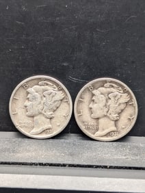 *XF* 1931-S & *VF* 1931-D Mercury Silver Dimes