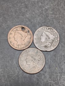 Lot of Three Large Cents