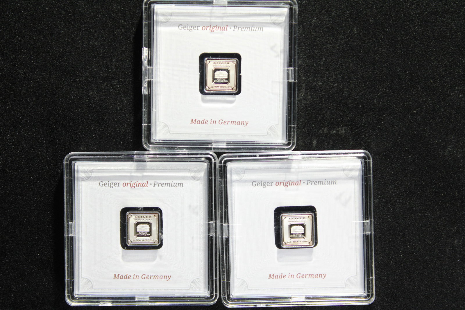 1 Gram Each .999 FINE SILVER Schloss Guldengossa Designed Art Bar in Protective Case (3PCS) (1 of 2)