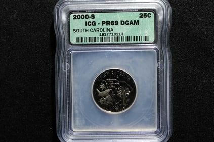 2000-S PROOF South Carolina Statehood Quarter - ICG Cert. PR69 DCAM