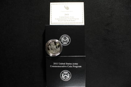 2011-S PROOF United States Army Commem Half Dollar in OGP w/ COA