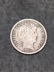 1909-O Barber Silver Dime