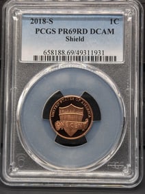 2018-S PROOF Lincoln Shield Cent - PCGS PR69 DCAM