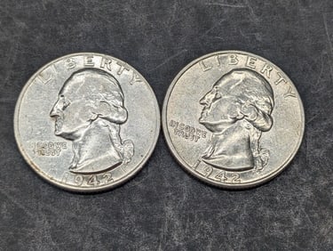 1942 & 1942-D Washington Silver Quarter