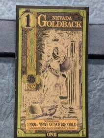 1/1000th Troy Oz. 24k GOLD 2022 Nevada $1 Goldback