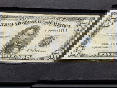 1953 A Series $5.00 Silver Certificate